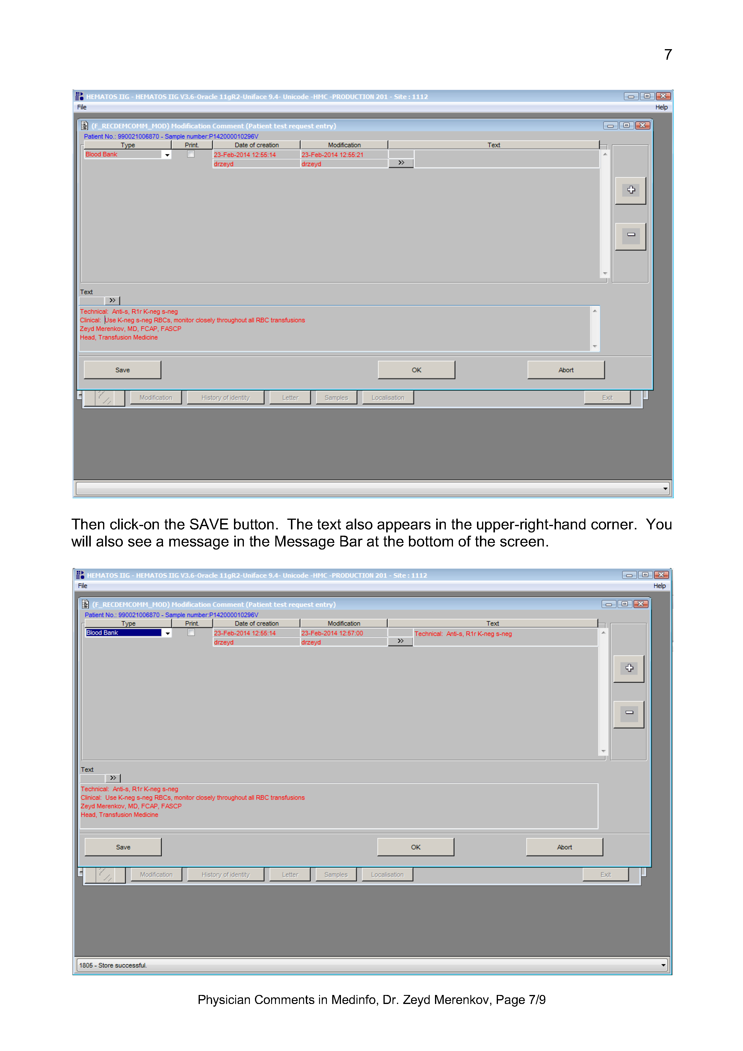 Physician Comments in Medinfo – Dr. Zeyd Merenkov