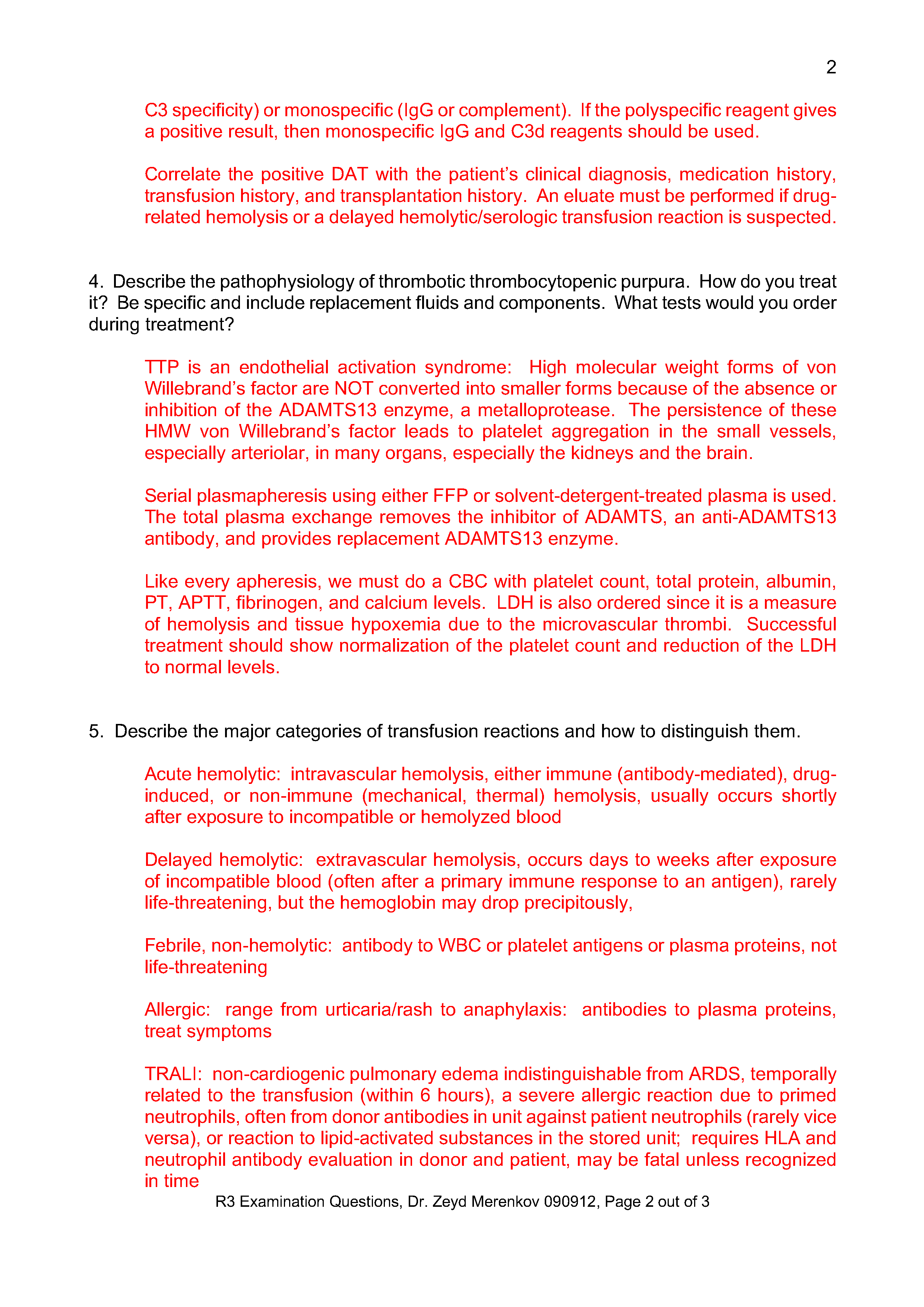 R3 Resident Examination Sample Answers – Dr. Zeyd Merenkov